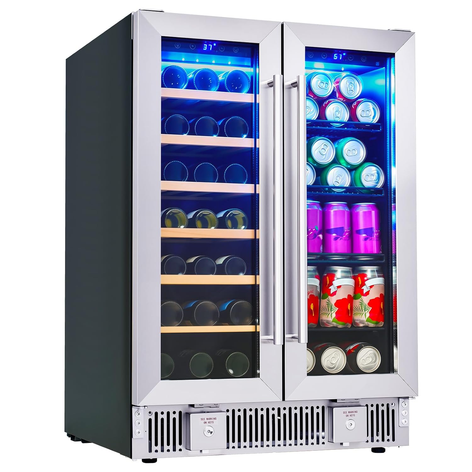 Wine Beer Dual Zone - ثلاجة مشروبات، ثلاجة نبيذ وبيرة مزدوجة