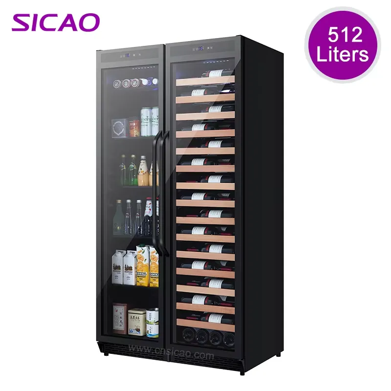 Wine Beer Dual Zone - ثلاجة مشروبات مدمجة ببابين، مبرد نبيذ