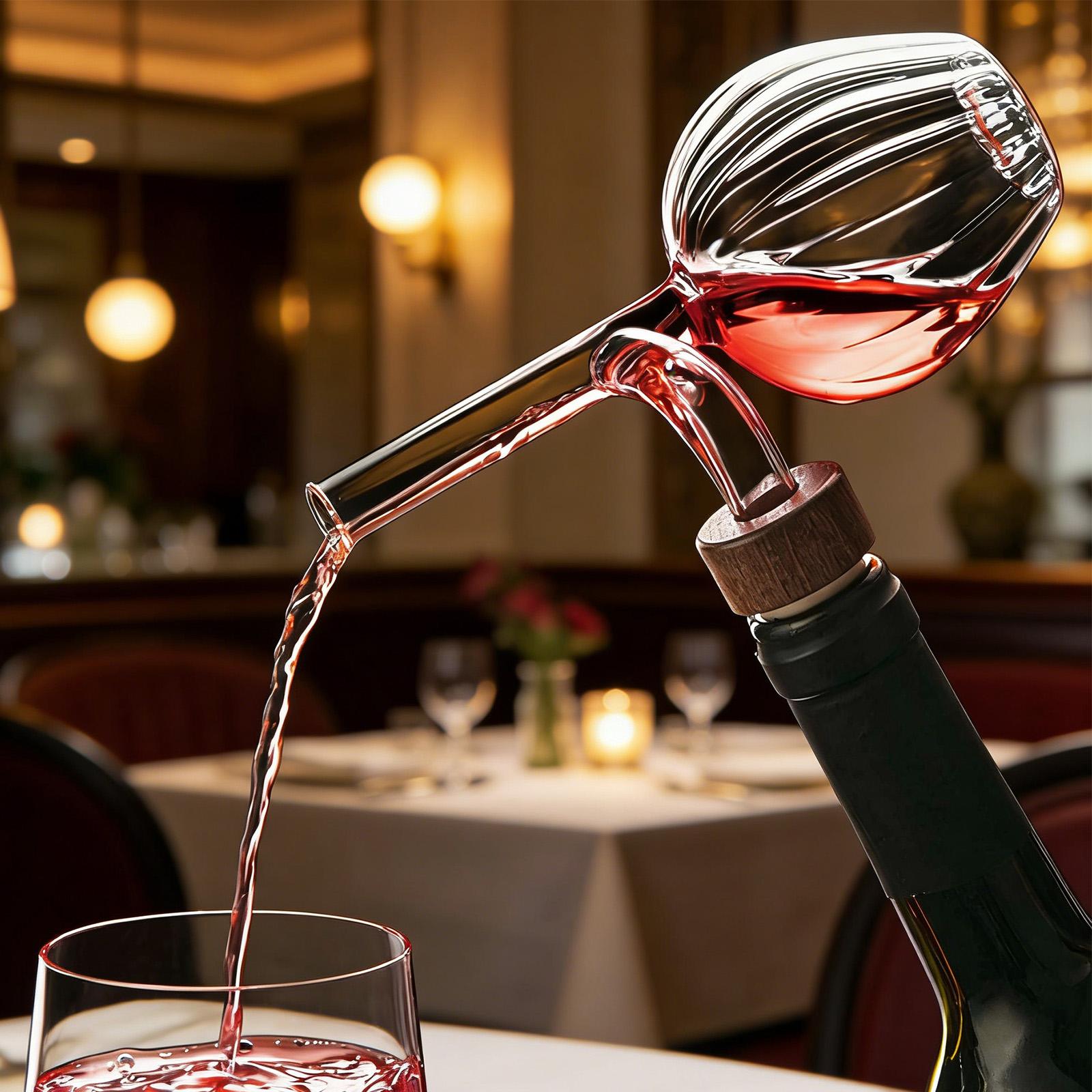إبريق نبيذ أحمر شفاف عصري مع ف - مراجعة Wine Aerator Pour وسعره