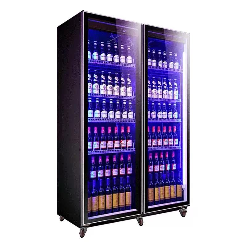 ثلاجة تبريد الهواء بباب مزدوج، - مراجعة Wine Beer Dual Zone وسعره
