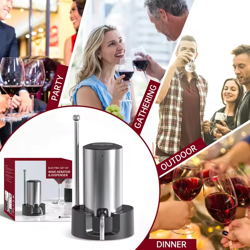 مهوية نبيذ كهربائية ذكية وموزع - مراجعة Wine Aerator Pour وسعره